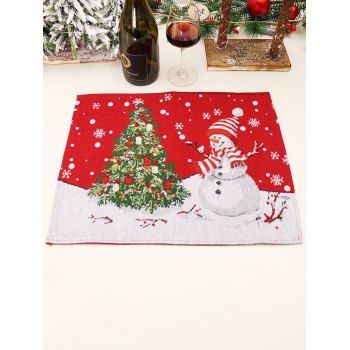 

Christmas Decoration Snowman Santa Claus Placemat, White