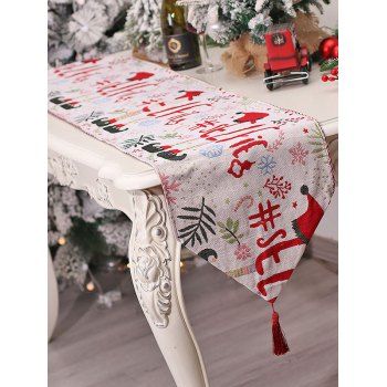 

Christmas Tassel Table Decoration Heat Insulation Tablecloth Home Decor, Red