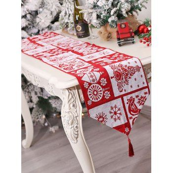 Christmas Tassel Table Decoration Heat Insulation Tablecloth Home Decor
