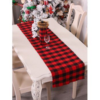 

Christmas Tablecloth Plaid Print Dining Table Home Decor, Red