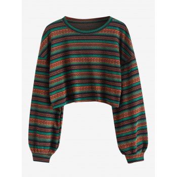 

Ethnic Graphic Cropped Knitwear, Multicolor