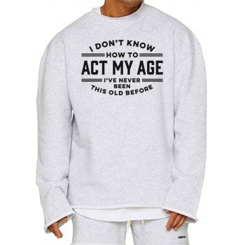 

Contrasting Slogan Print Graphic Sweatshirt Drop Shoulder Frayed Hem Casual Sweatshirt, Gray