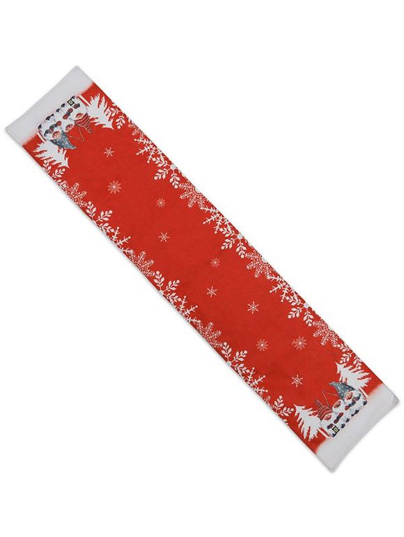 Nappe de Table à Imprimé Vieil Homme et Sapin de Noël Décor Maison - Rouge 