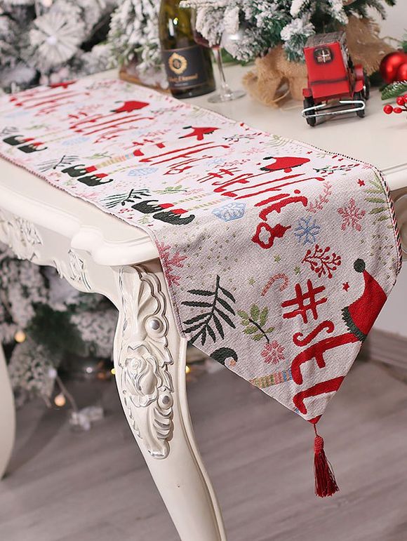 Nappe d'Isolation Thermique avec Franges Décoration à Isolation de Noël - Rouge 