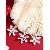 Ensemble de Robe de Noël Ligne A à Imprimé Flocon de Neige et Bonbon Partout à Bretelle et Boucles D'Oreilles et de Collier - Blanc S