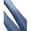 Pantalon Cargo Décontracté Evasé Boutonné avec Poches en Denim - Bleu clair S
