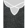 T-shirt Irrégulier Tricoté à Epaule Dénudée de Grande Taille - Noir 5X