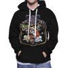 Sweat à Capuche Décontracté à Imprimé Bonhomme de Neige Père Noël et Cerf avec Poche Kangourou à Cordon - multicolor M