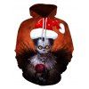 Sweat-Shirt à Capuche Manches Longues avec Poche Kangourou Motif Démon de Noël - multicolor 2XL