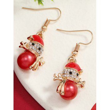 Christmas Cute Artificial Pearl Hook Drop Earrings