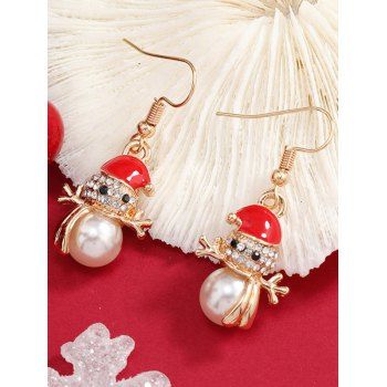 

Christmas Cute Artificial Pearl Hook Drop Earrings, White
