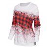 Sweat-shirt Décontracté à Imprimé Carreaux et Flocon de Neige de Noël - multicolor A 2XL