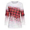 Sweat-shirt Décontracté à Imprimé Carreaux et Flocon de Neige de Noël - multicolor A 2XL