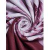 Robe Tunique Décontractée Fleur Peinture D'Encre en Blocs de Couleurs à Manches Longues - Rouge S