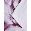 Robe Tunique Décontractée Fleur Peinture D'Encre en Blocs de Couleurs à Manches Longues - Rouge XL