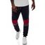 Pantalon de Survêtement de Jogging de Sport Décontracté Taille à Cordon en Blocs de Couleurs - Bleu profond L