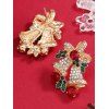 Boucles D'Oreilles en Alliage en Forme de Cloche de Noël Ornées de Strass - d'or 