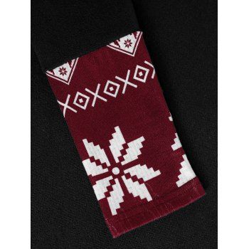 Colorblock Dress Christmas Dress Tree Snowflake Print Cinched Godet Long Sleeve A Line Mini Dress