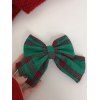 Pince à Cheveux de Noël Nœud Papillon Imprimé à Carreaux - Vert profond 