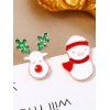 Boucles D'Oreilles Asymétriques en Forme D'Adorable Bonhomme de Neige et Élan de Noël - multicolor 
