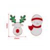 Boucles D'Oreilles Asymétriques en Forme D'Adorable Bonhomme de Neige et Élan de Noël - multicolor 