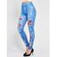 Legging Moulant à Imprimé 3D Cerf de Noël et Flocon de Neige à Carreaux à Taille Haute en Faux Denim - Bleu M