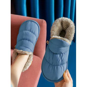 

Faux Fur Inner Slippers Warm Anti Slip Indoor Winter Slippers, Light blue