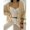 Cardigan Boutonné à Goutte Epaule en Couleur Unie - café lumière M