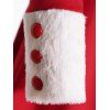 Mini Robe à Capuche Linge A Bicolore Panneau en Fausse Fourrure à Lacets à Manches Longues de Noël - Rouge 2XL