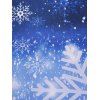 Mini Robe de Noël Ligne A à Imprimé Flocon de Neige à Epaule Dénudée à Lacets - Bleu profond L