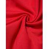 Mini Robe de Noël Ligne A à Imprimé Flocon de Neige à Epaule Dénudée à Lacets - Rouge 2XL