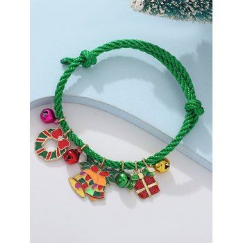 

Christmas Bell Wreath Gift Adjustable Bracelet, Multicolor a