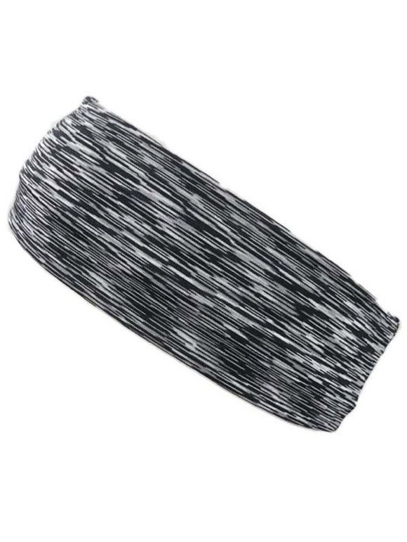 Bandeau de Sport Large Elastique Chiné - Noir 