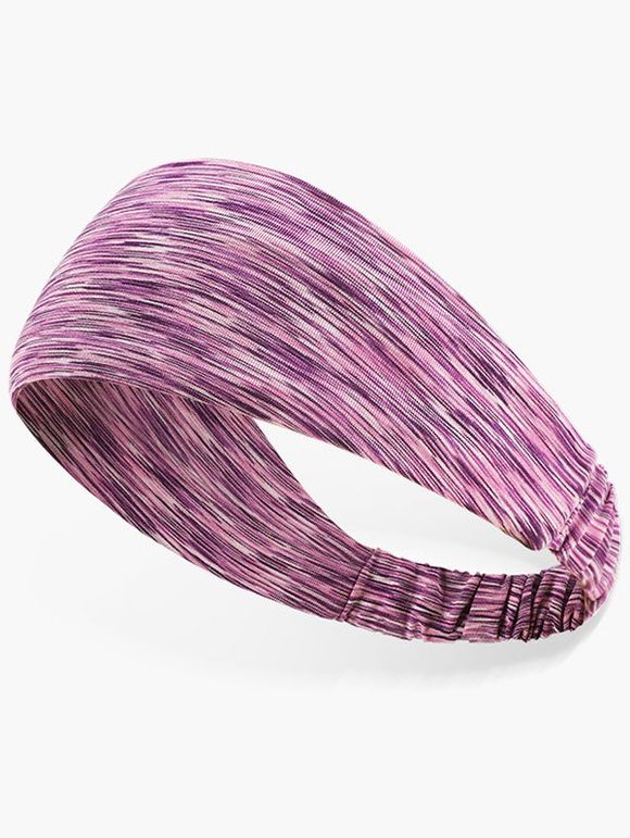 Bandeau de Sport Élastique Large Couleur Chinée - Pourpre 