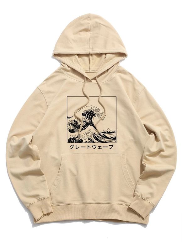 Sweat à Capuche Décontracté Lettre Graphique Mer avec Poche Kangourou à Cordon - multicolor XL