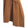 Mock Button High-low Suspender Skirt - COFFEE XXXL