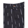 Pantalon Chino Décontracté Long Rayé Imprimé à Braguette Zippée avec Poches Latérales - Noir 2XL