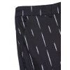 Pantalon Chino Décontracté Long Rayé Imprimé à Braguette Zippée avec Poches Latérales - Noir 2XL