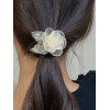 Accessoire pour Cheveux Élastique Tendance Motif Fleur Style Frais - Blanc 