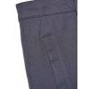 Pantalon Chino Long Décontracté en Couleur Unie Zippé à Cordon - Gris Foncé XL