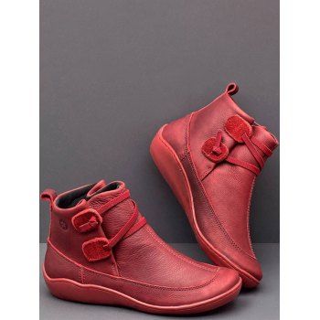 

Lace Up PU Casual Winter Warm Boots, Red