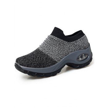 

Air Cushion Heightening Breathable Knit Shoes, Gray