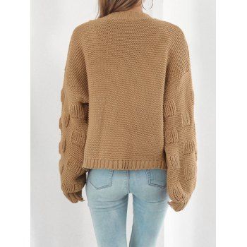 Textured Sweater Cardigan Plain Color Open Front Long Sleeve Sweater Cardigan
