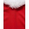 Mini Robe de Noël Ligne A Bicolore Panneau en Fausse Fourrure à Taille Haute à Lacets - Rouge M