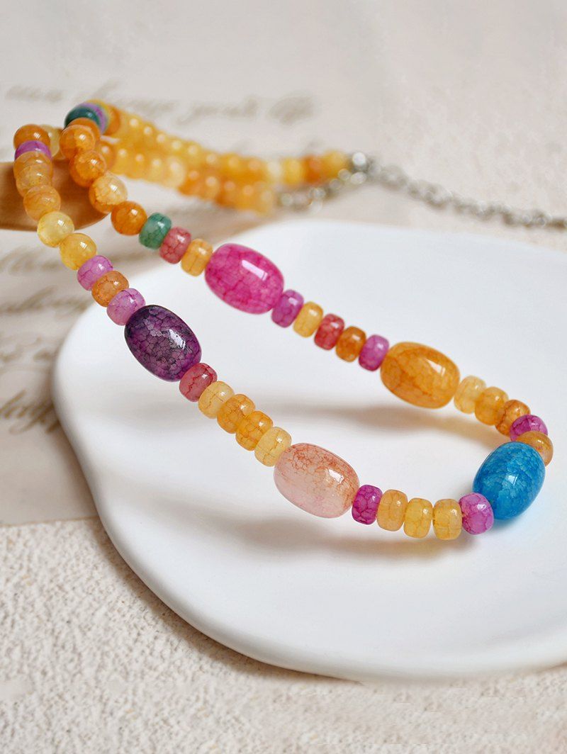 Collier Réglable Perles Colorées - multicolor 