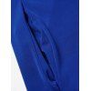 Mini Robe à Capuche Droite Embellie de Zip en Couleur Unie à Manches Longues - Bleu M