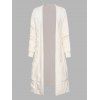 Cardigan Long Texturé en Tricot à Câble Patch Design Ouvert en Avant à Manches Longues - multicolor L