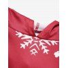 Christmas Cute Elk Snowflake Print Hoodie Dress Drop Shoulder Long Sleeve Mini Hooded Dress - RED L
