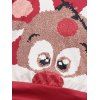 Mini Robe à Capuche à Imprimé Flocon de Neige Mignon de Noël à Goutte Epaule à Manches Longues - Rouge L