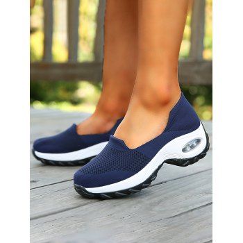 

Colorblock Breathable Heightening Casual Shoes, Blue